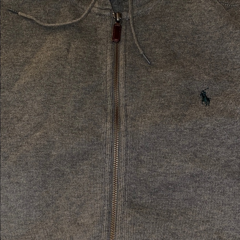 Polo grey zip up men’s hoodie